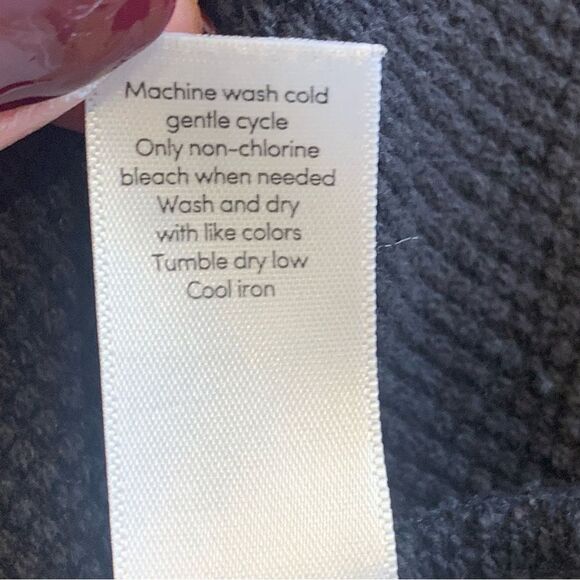 Athleta Black Hooded Sweatshirt Rope Trim Size Medium Cropped - Picture 9 of 11